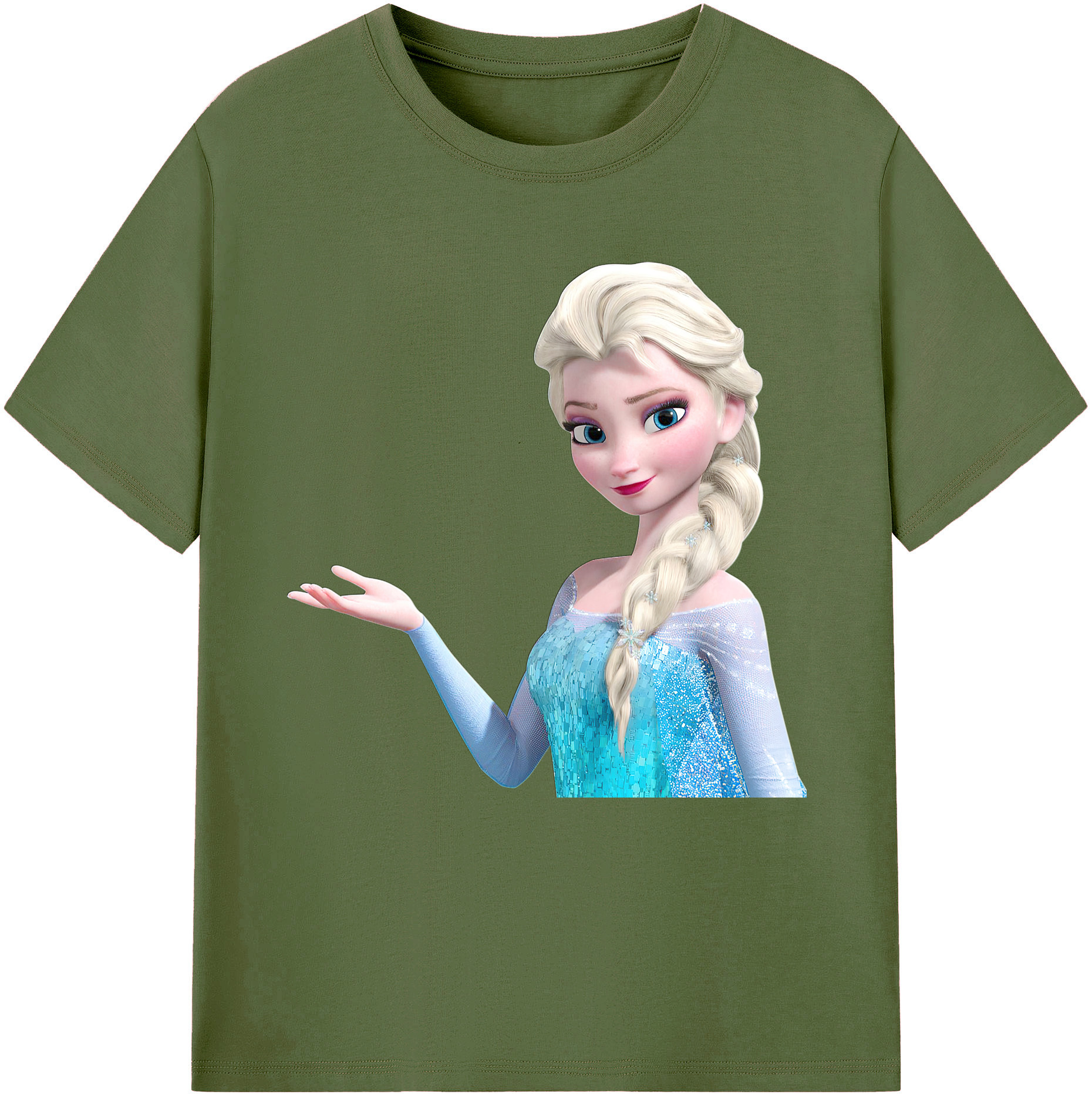 （画像用） アナと雪の女王 アンナ エルサ Frozen Anna Elsa 綿100％半袖Tシャツ（フロントプリント）